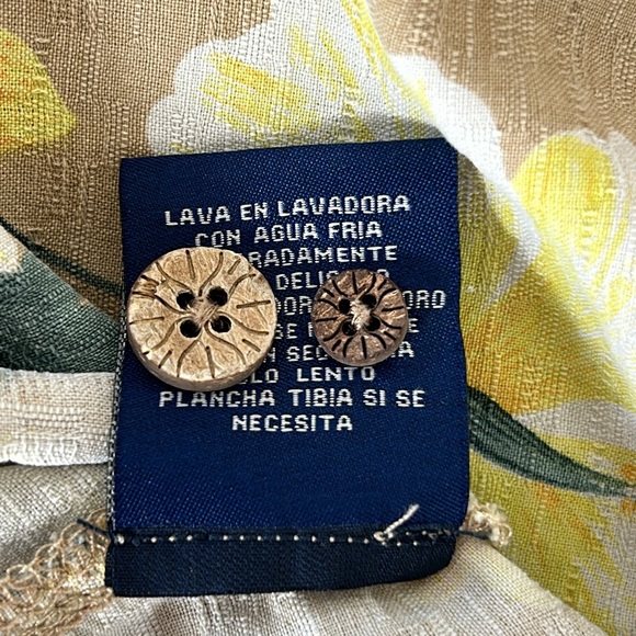 Caribbean Joe Men’s 100% Silk Hawaiian Aloha Floral Button Dress Shirt Size XL - Picture 10 of 12